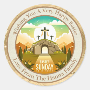 Personalised Easter   Church and Sunday School Classic Round Sticker