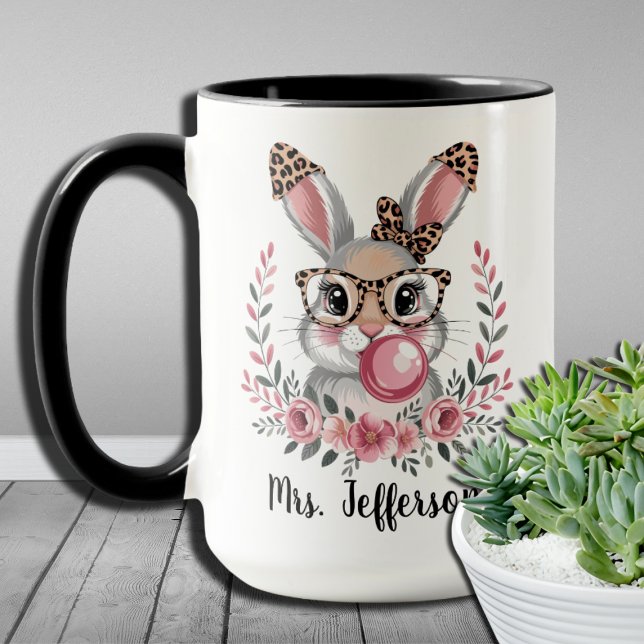 Personalised Easter Easter Bunny Pink Bubblegum  Mug (Creator Uploaded)