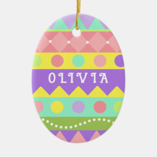 Personalised Easter Egg Ceramic Ornament