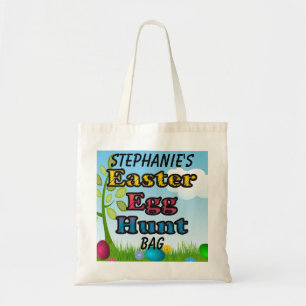 Personalised Easter Egg Hunt Basket Tote Bag