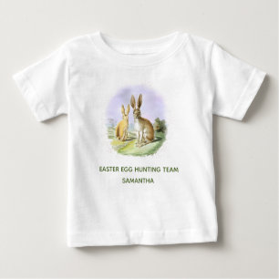Personalised Easter Egg Hunting Team Bunny  Baby T-Shirt