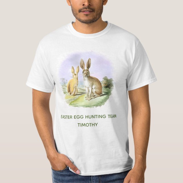 Personalised Easter Egg Hunting Team Bunny Men's T T-Shirt (Front)