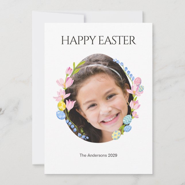 Personalised Easter Egg Photo Easter Card (Front)