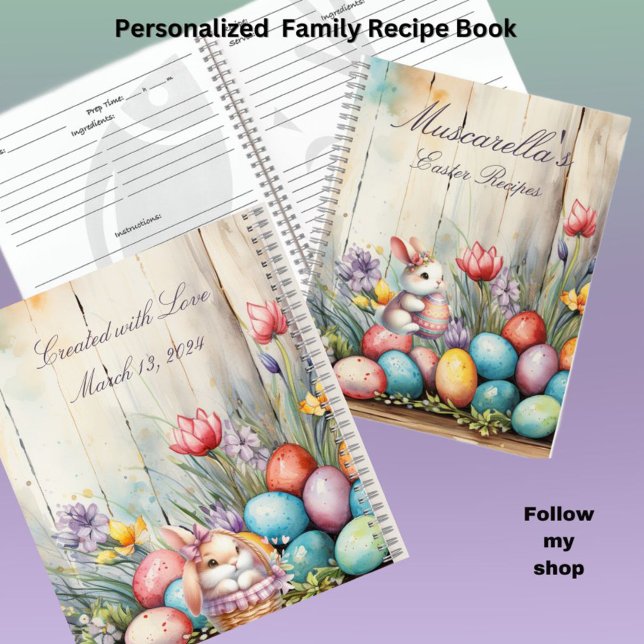 Personalised Easter Family Recipe Cookbook Notebook (Creator Uploaded)