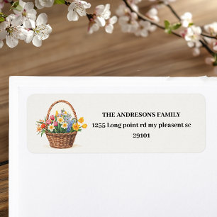 Personalised Easter Floral Rattan Basket 