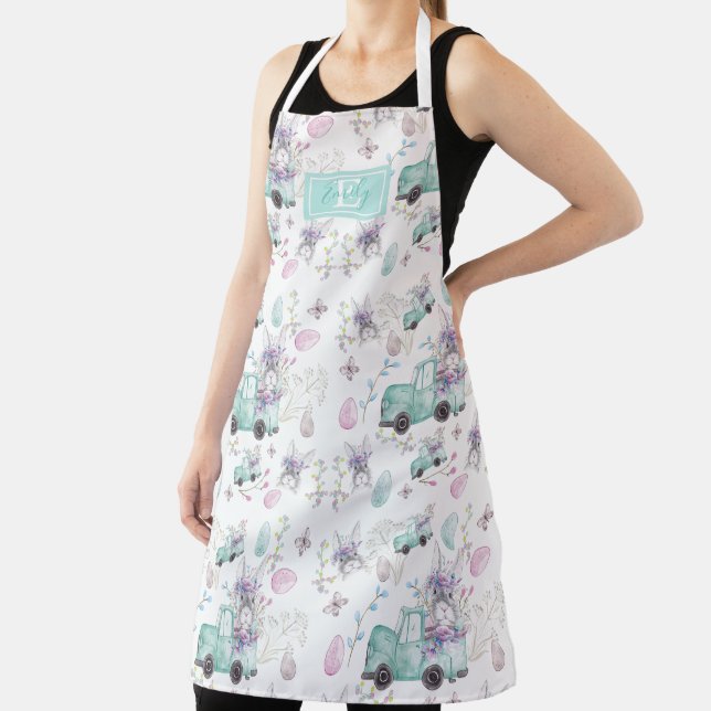 Personalised Easter Hand Painted elements Apron (Insitu)