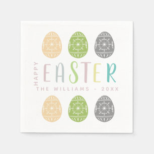 Personalised Easter Paper Napkins Elegant Modern