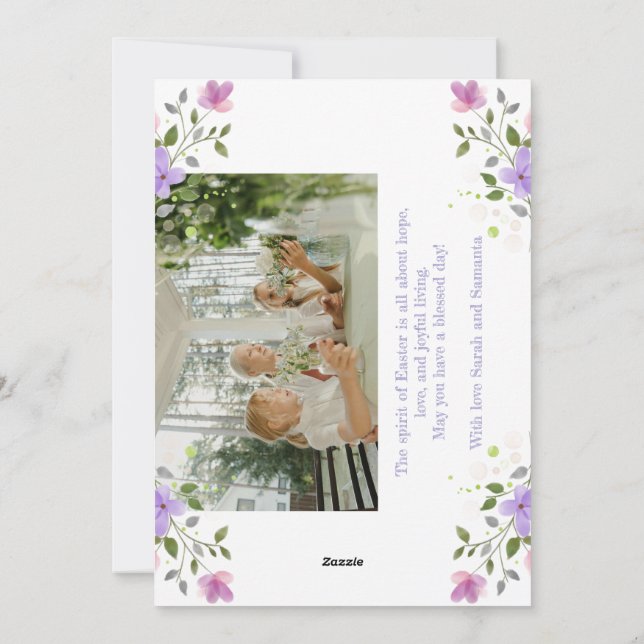 Personalised Easter Photo Collage Flat Card  (Back)