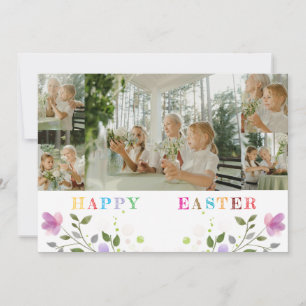 Personalised Easter Photo Collage Flat Card 