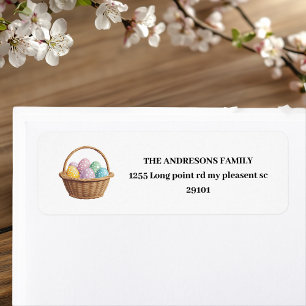 Personalised Easter Rattan Basket & Pastel Eggs 