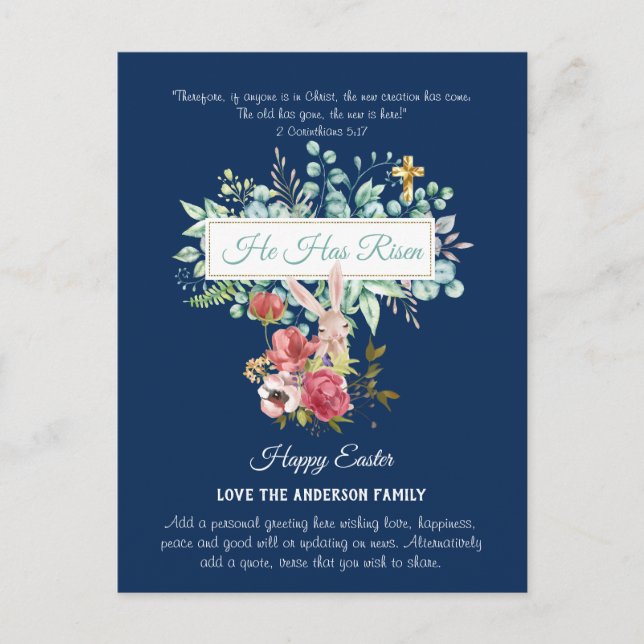 Personalised Easter Vintage Budget PHOTO Postcard (Front)