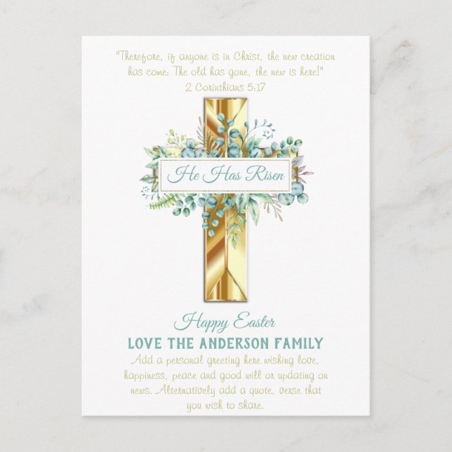 Personalised Easter Vintage Budget PHOTO Postcard (Front)