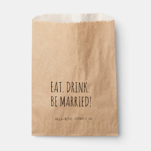 Personalised Eat Drink Be Married Wedding Treat Favour Bags