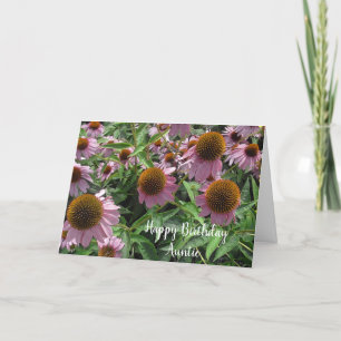 Personalised Echinacea Cone Flowers Happy Birthday Card