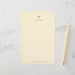 Personalised Ecru Hummingbird Stationery
