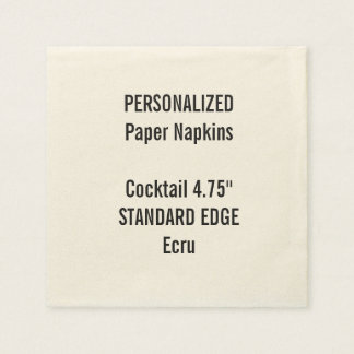 Personalised Ecru Standard Cocktail Paper Napkins