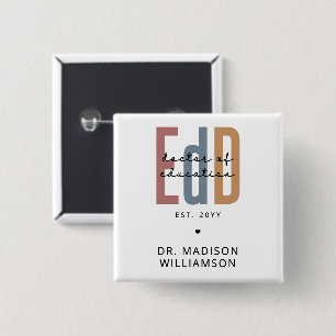 Personalised EdD Doctor Of Education Graduation 15 Cm Square Badge
