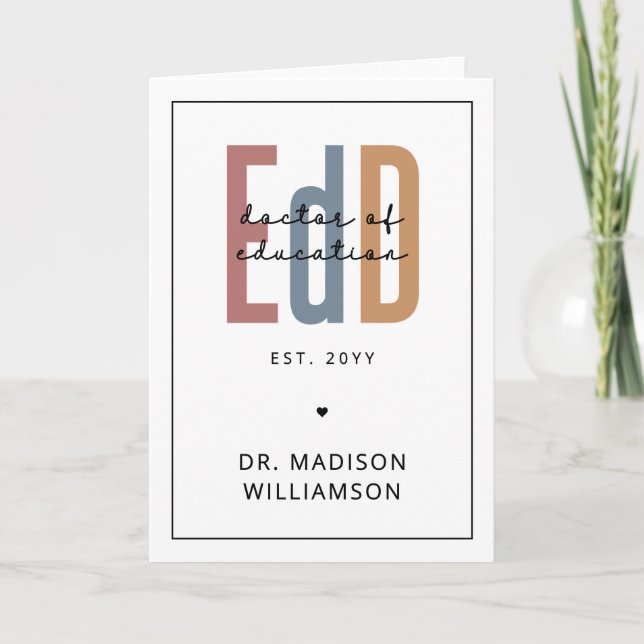Personalised EdD Doctor Of Education Graduation Card (Front)