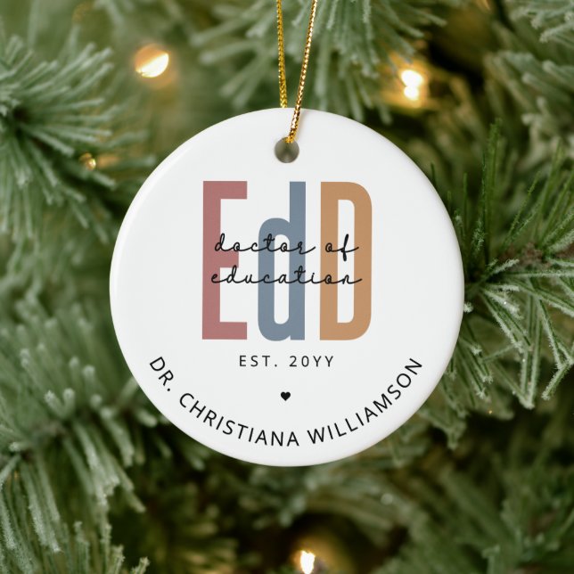 Personalised EdD Doctor Of Education Graduation Ceramic Tree Decoration (Tree)