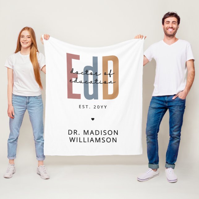 Personalised EdD Doctor Of Education Graduation Fleece Blanket (In Situ)