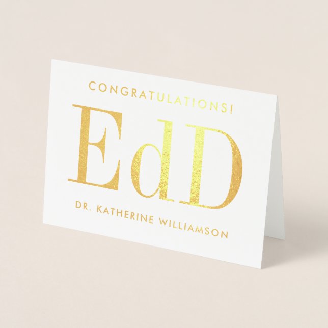 Personalised EdD Doctor Of Education Graduation Foil Card (Front)