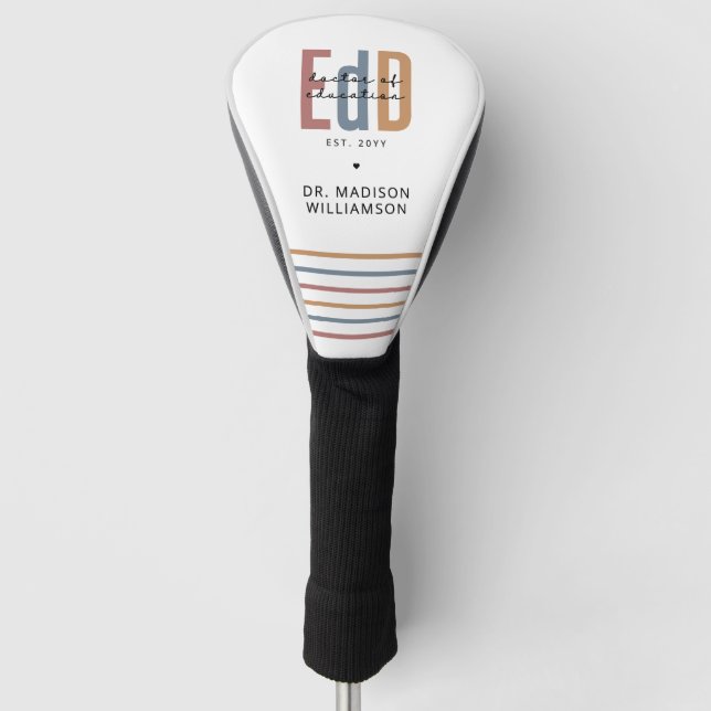 Personalised EdD Doctor Of Education Graduation Golf Head Cover (Front)