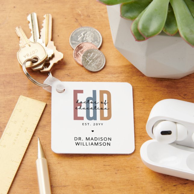 Personalised EdD Doctor Of Education Graduation Key Ring (Desk)