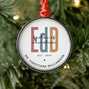 Personalised EdD Doctor Of Education Graduation Metal Tree Decoration