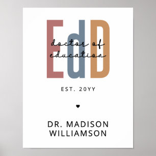 Personalised EdD Doctor Of Education Graduation Poster