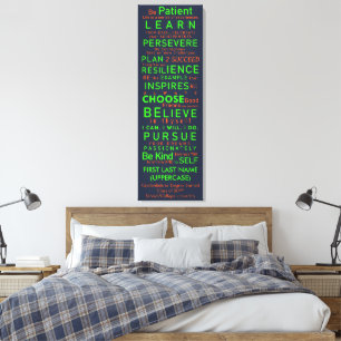 Personalised Edgy Teen Inspirational Typography Canvas Print