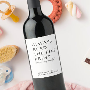 Personalised Editable Baby Announcement Wine Label