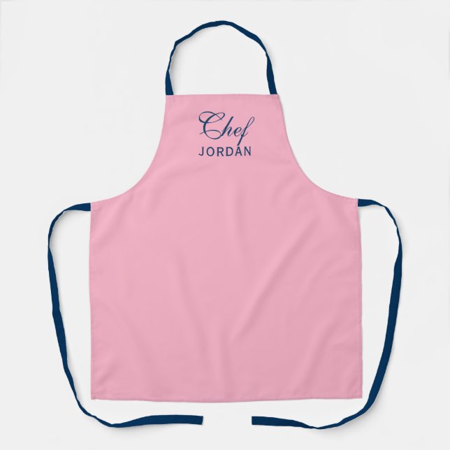 Personalised Editable Colours Elegant Script Chef Apron (Front)