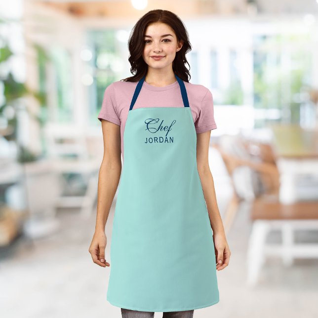 Personalised Editable Colours Elegant Script Chef Apron (Creator Uploaded)