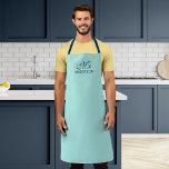 Personalised Editable Colours Elegant Script Mr Apron<br><div class="desc">Personalised Apron that you can add your name featuring the word "Mr" in elegant script against an editable background colour (click the customise button and change background colour). You can even change the strap colour (accessible on the product page itself) to whatever colour you wish. It makes a great gift...</div>