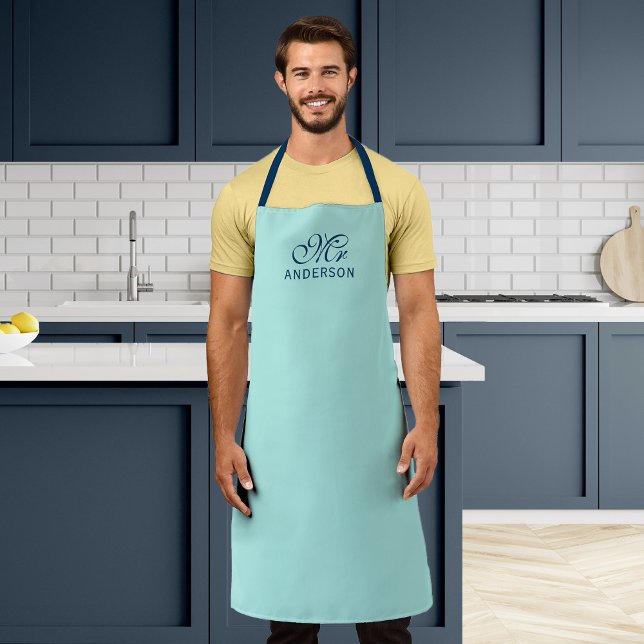 Personalised Editable Colours Elegant Script Mr Apron (Creator Uploaded)