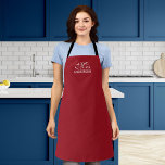 Personalised Editable Colours Elegant Script Mrs Apron<br><div class="desc">Personalised Apron that you can add your name featuring the word "Mrs" in elegant script against an editable background colour (click the customise button and change background colour). You can even change the strap colour (accessible on the product page itself) to whatever colour you wish. It makes a great gift...</div>
