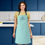 Personalised Editable Colours Elegant Script Mrs Apron<br><div class="desc">Personalised Apron that you can add your name featuring the word "Mrs" in elegant script against an editable background colour (click the customise button and change background colour). You can even change the strap colour (accessible on the product page itself) to whatever colour you wish. It makes a great gift...</div>