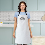 Personalised Editable Colours Elegant Script Mrs Apron<br><div class="desc">Personalised Apron that you can add your name featuring the word "Mrs" in elegant script against an editable background colour (click the customise button and change background colour). You can even change the strap colour (accessible on the product page itself) to whatever colour you wish. It makes a great gift...</div>