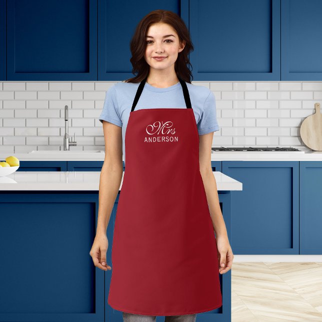 Personalised Editable Colours Elegant Script Mrs Apron (Creator Uploaded)