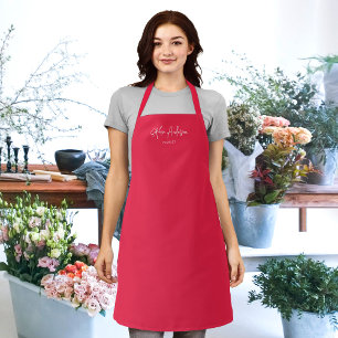 Personalised Editable Colours Trendy Modern Script Apron