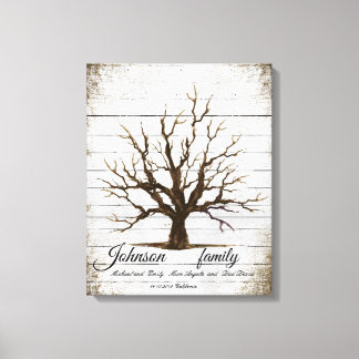 Personalised editable fingerprint tree canvas print