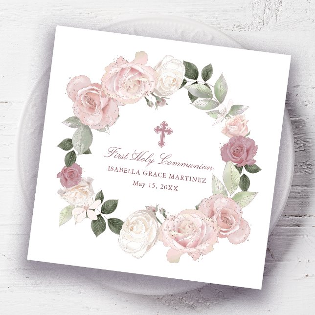 Personalised Editable First Holy Communion  Napkin (Creator Uploaded)