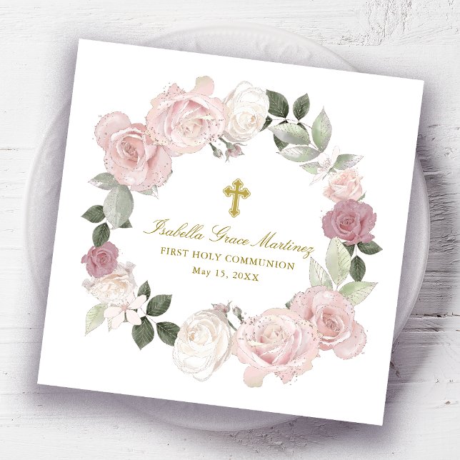 Personalised Editable First Holy Communion  Napkin (Creator Uploaded)