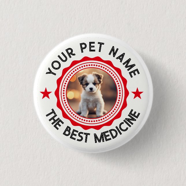 Personalised Editable Pet Lovers 3 Cm Round Badge (Front)
