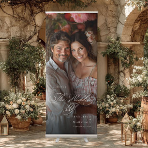 Personalised Editable photo Wedding Welcome Retractable Banner