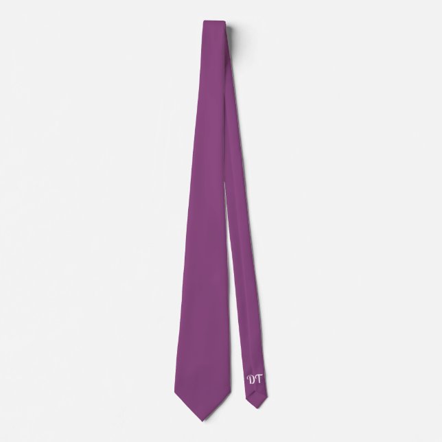 Personalised Eggplant Wedding Groom  Tie (Front)
