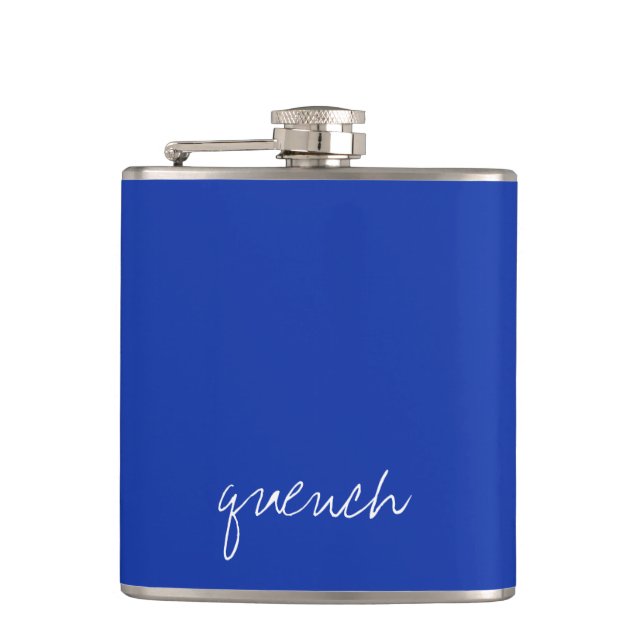 Personalised Egyptian Blue Hip Flask (Front)