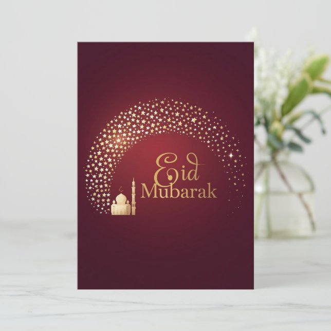 Personalised Eid Mubarak Elegant card (Standing Front)