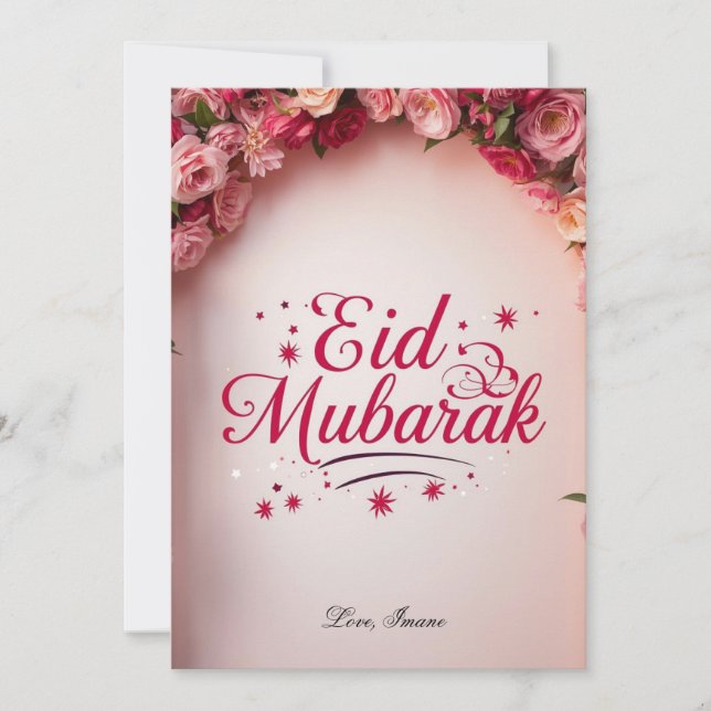 Personalised Eid Mubarak Floral card (Front)