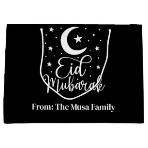 Personalised Eid Mubarak Modern Eid Large Gift Bag